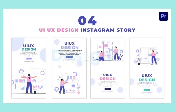 Creative UI UX Design 2D Character Instagram Story